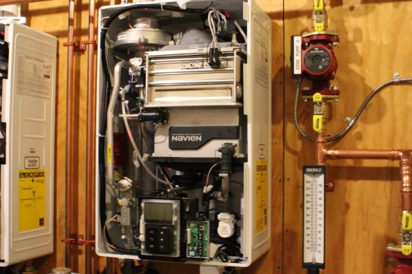 inside view of Navien tankless water heater