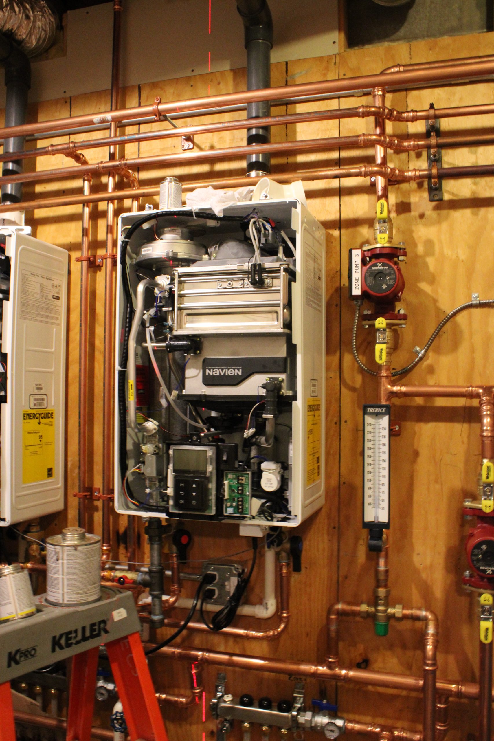 inside view of Navien tankless water heater