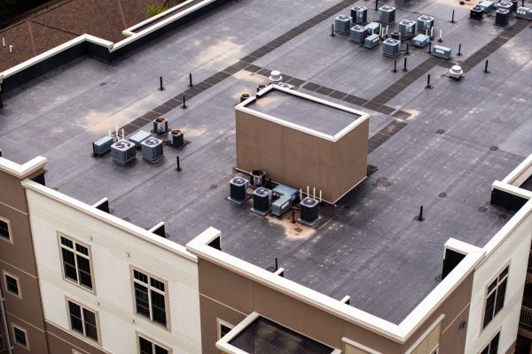 aerial close up of EPDM roof