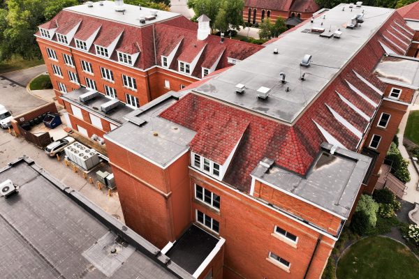 drone shot of Bethany Lutheran College - Old Main dormitory building