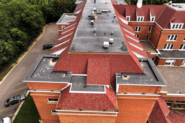 Aerial shot of EPDM roof on Bethany Lutheran College