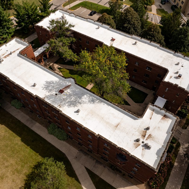 aerial view of Gustavus Uhler Hall