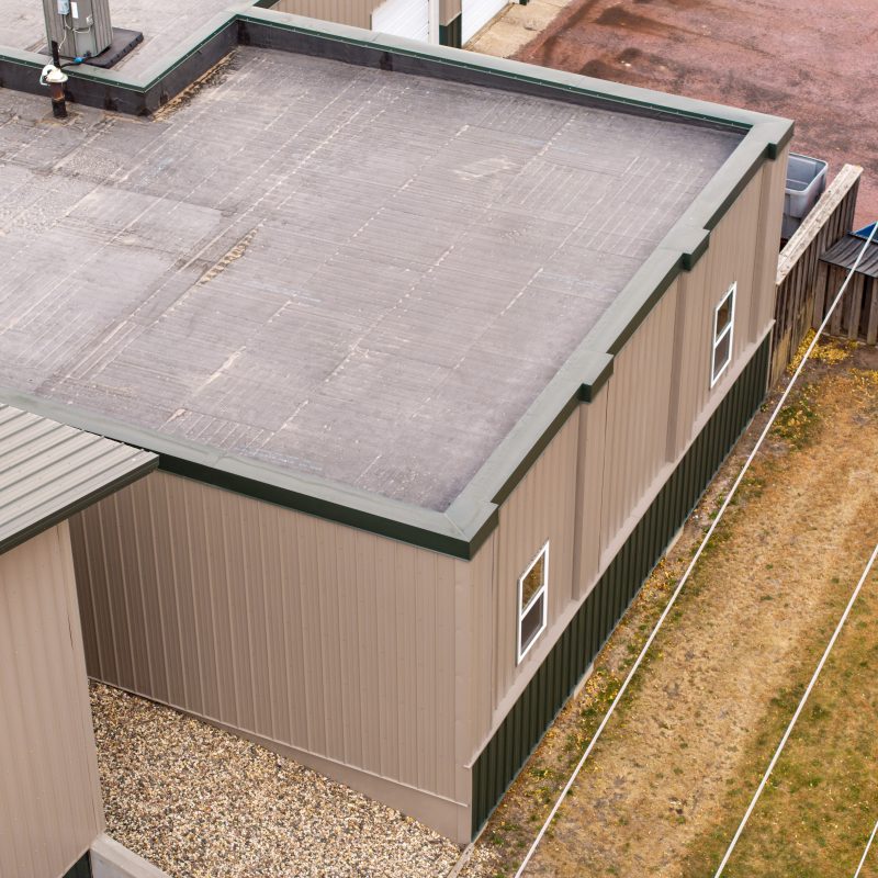 aerial view of corner of roof